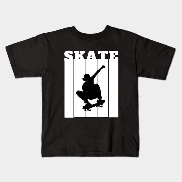 Silhouette Serenity: Shadow of a Skater Kids T-Shirt by neverland-gifts